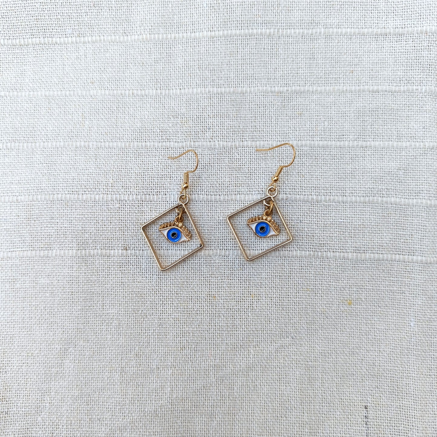 Evil Eye Dark Blue Dangle Earring