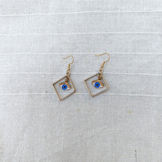 Evil Eye Dark Blue Dangle Earring