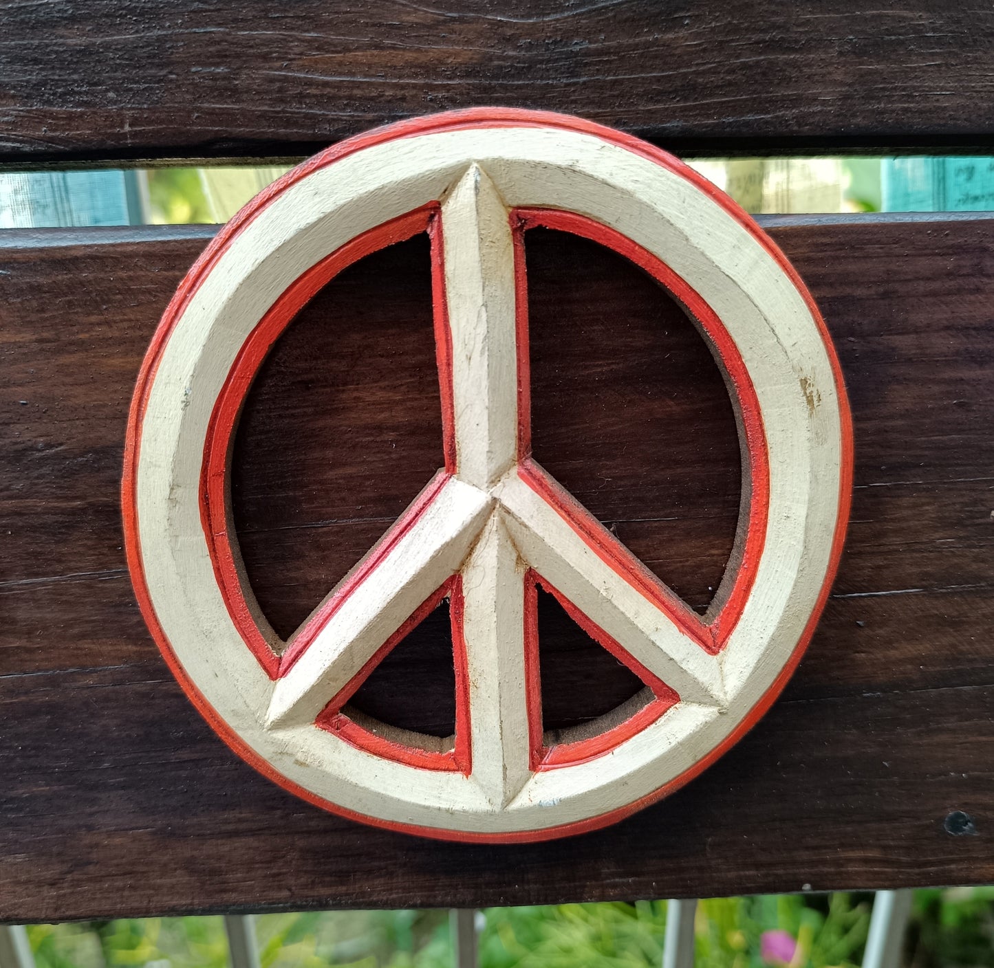 Peace Sign Hanging Sign Wooden Board Plague Wall Decor