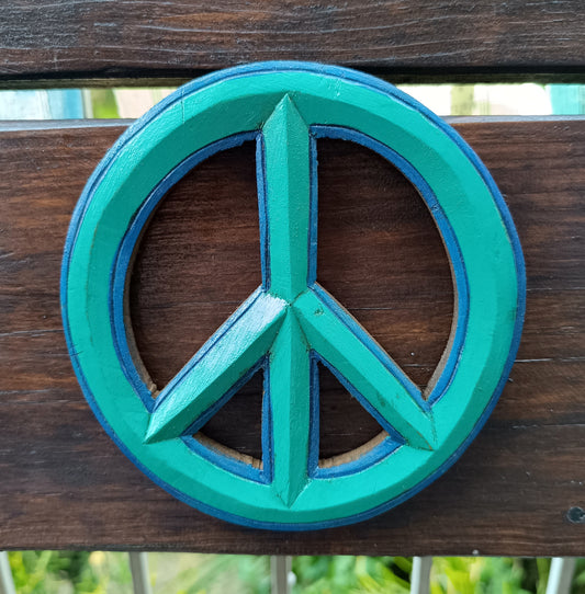 Peace Sign Hanging Sign Wooden Board Plague Wall Decor