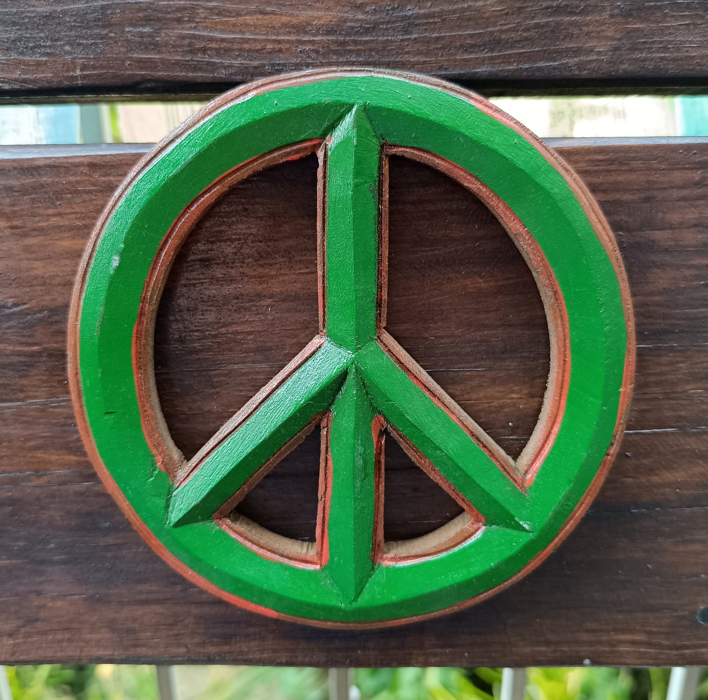 Peace Sign Hanging Sign Wooden Board Plague Wall Decor