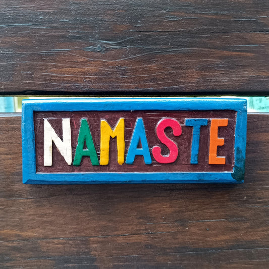 Namaste Hanging Sign Wooden Plague Wall Decor