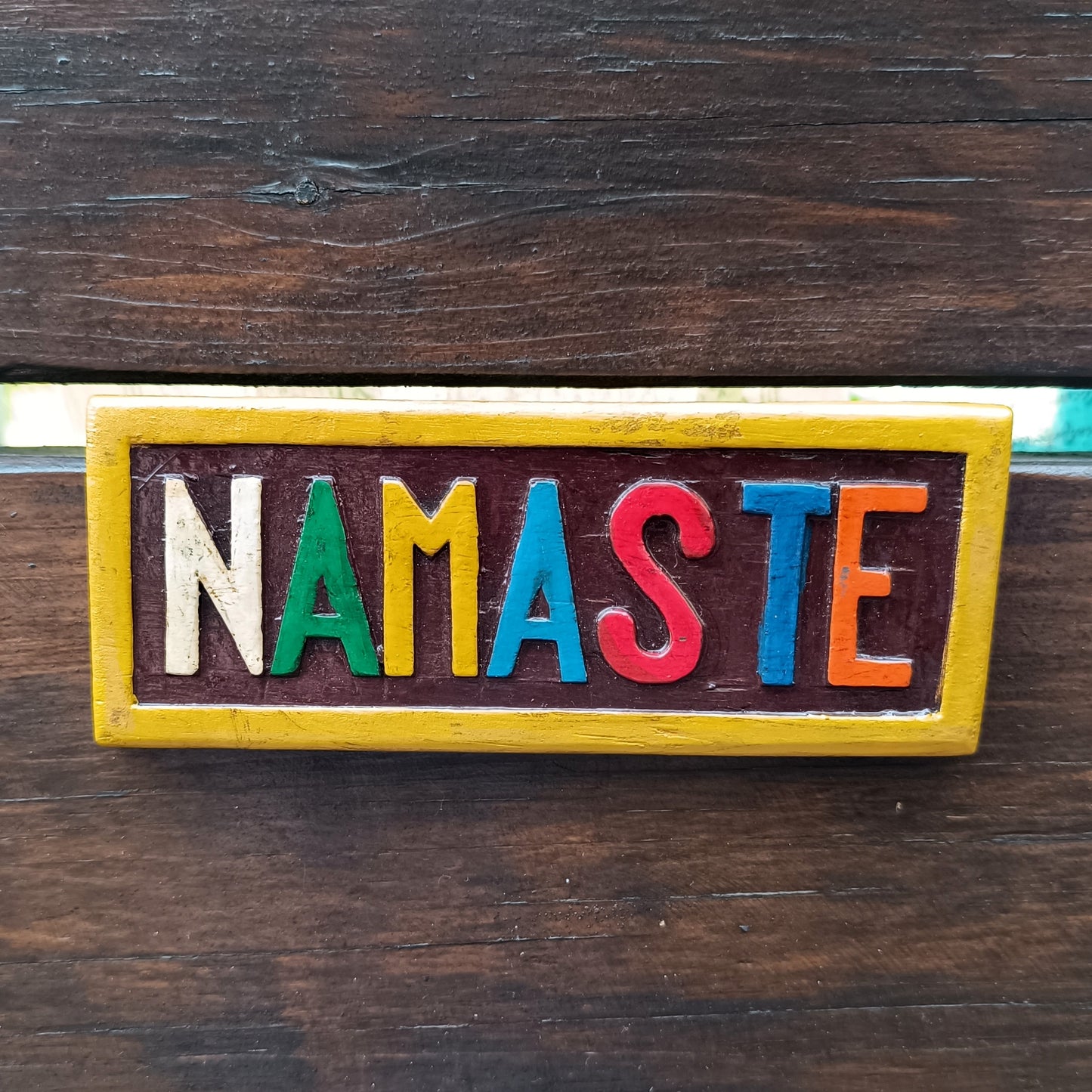 Namaste Hanging Sign Wooden Plague Wall Decor