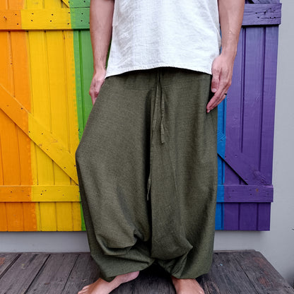 Cotton Hippie Unisex Pants Khaddar Afghan Style Drawstring