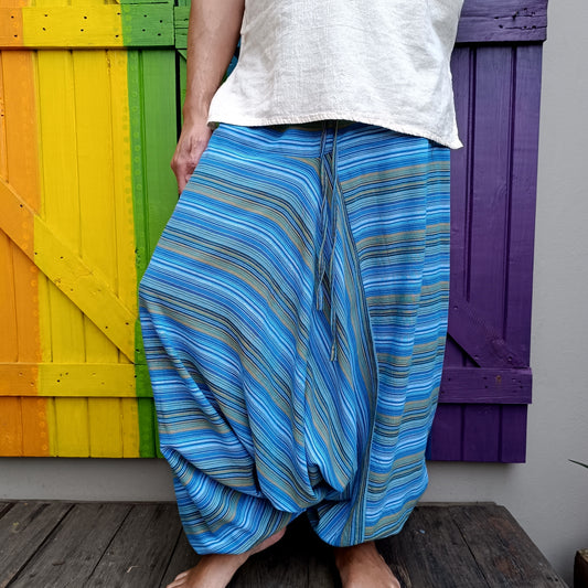 Cotton Hippie Pants Dharke Striped Afghan Style Drawstring