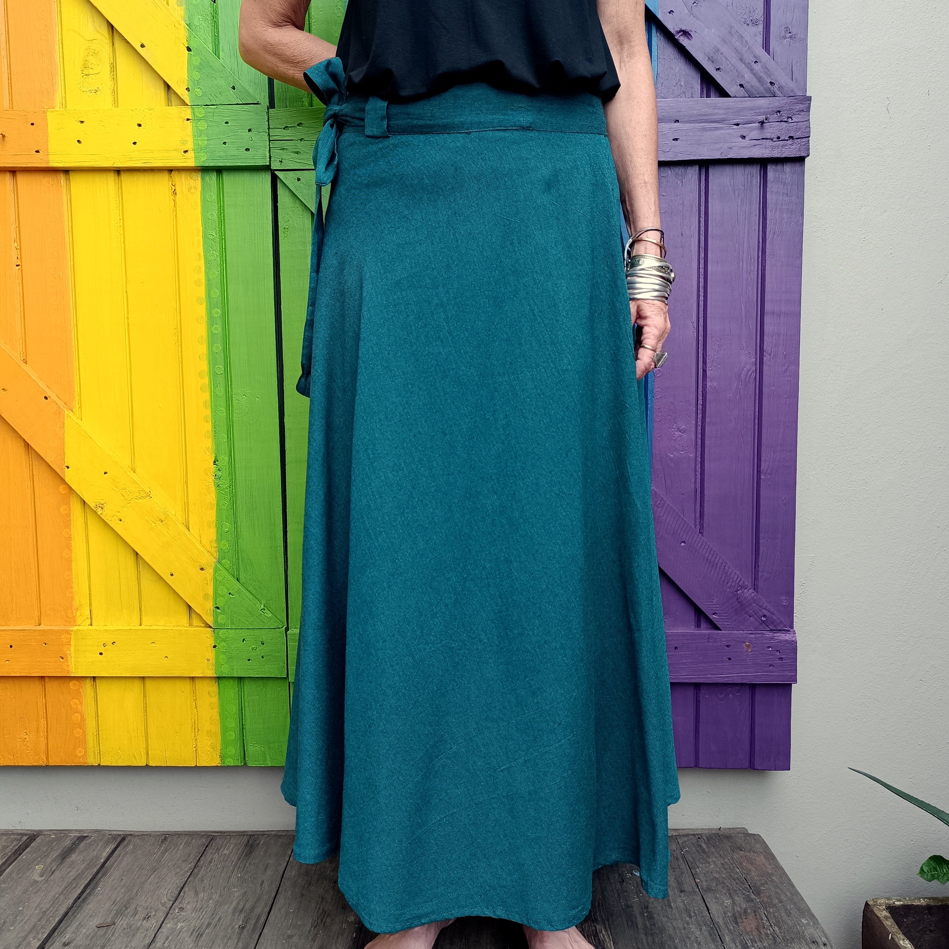 Woman s Plain Khaddar Wrap Skirt One Size TASPA The Hippie Shop