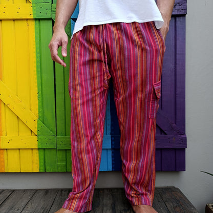 Cotton Hippie Men's Long Pants Dharke Striped Drawstring