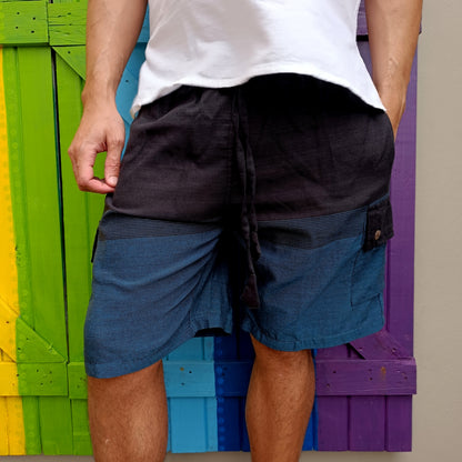 Men's Cotton Horizontal Striped Drawstring Shorts