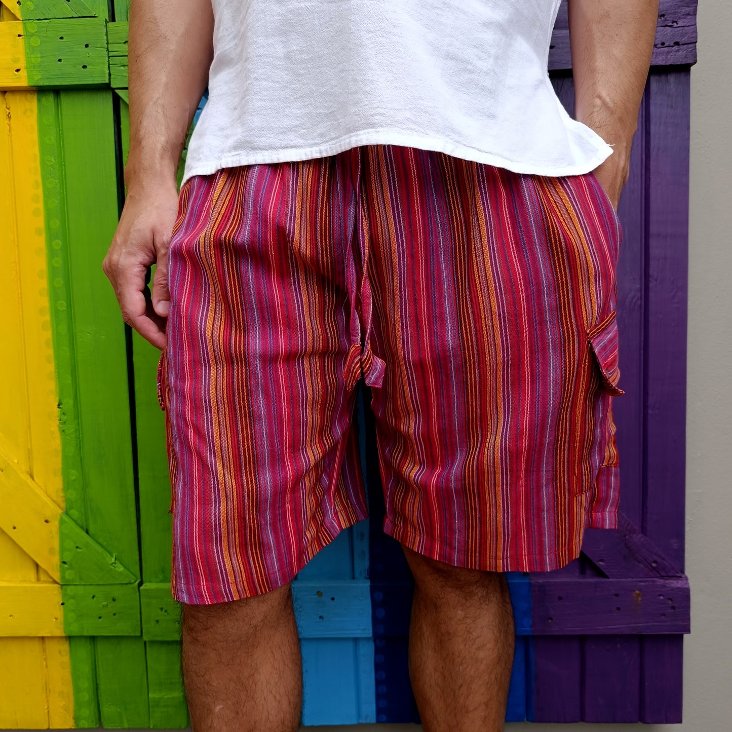 Cotton Men's Shorts Dharke Striped Drawstring