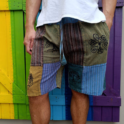 Cotton Hippie Men's Shorts Patchwork Dharke Khaddar Shorts