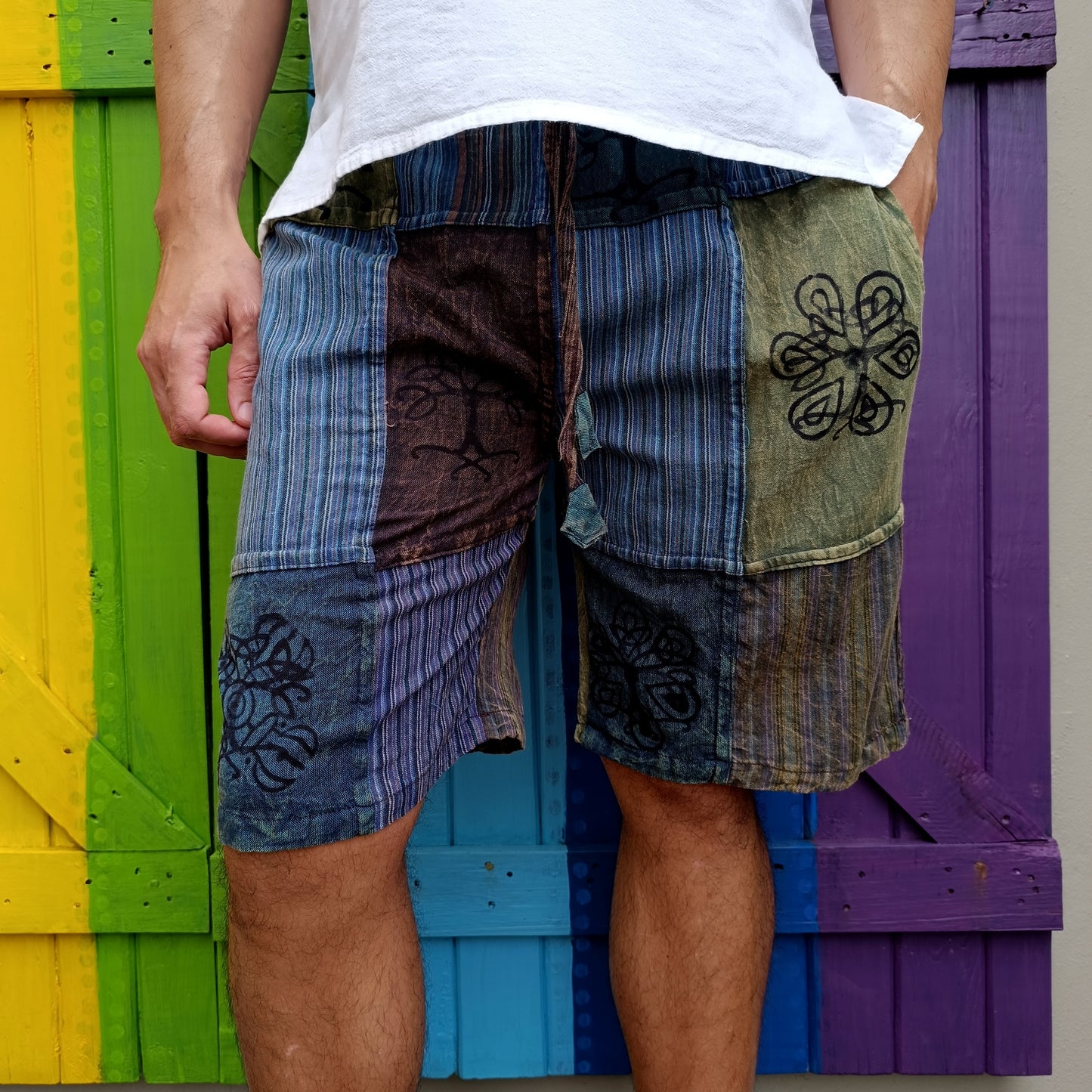 Cotton Hippie Men's Shorts Patchwork Dharke Khaddar Shorts