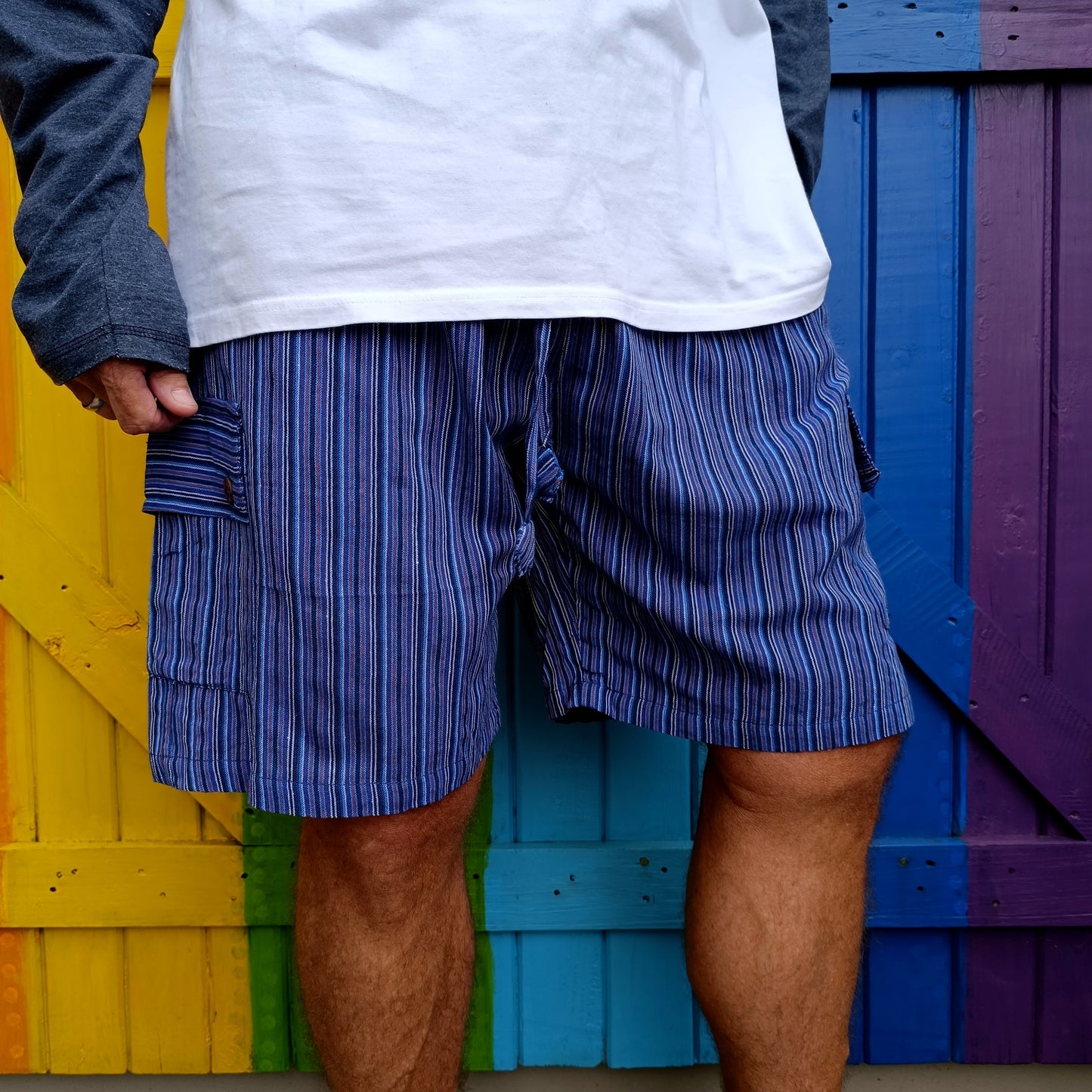 Cotton Men's Shorts Dharke Striped Drawstring