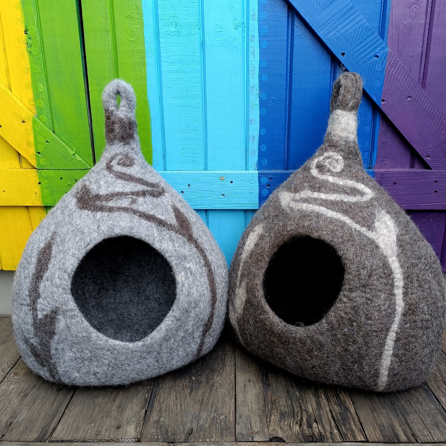 Purr-fect Cat Caves Made From Sheep Wool Hangable