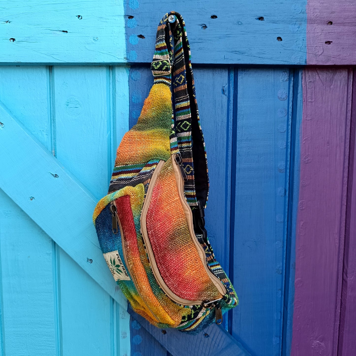 Rainbow Hemp and Cotton Money Belt