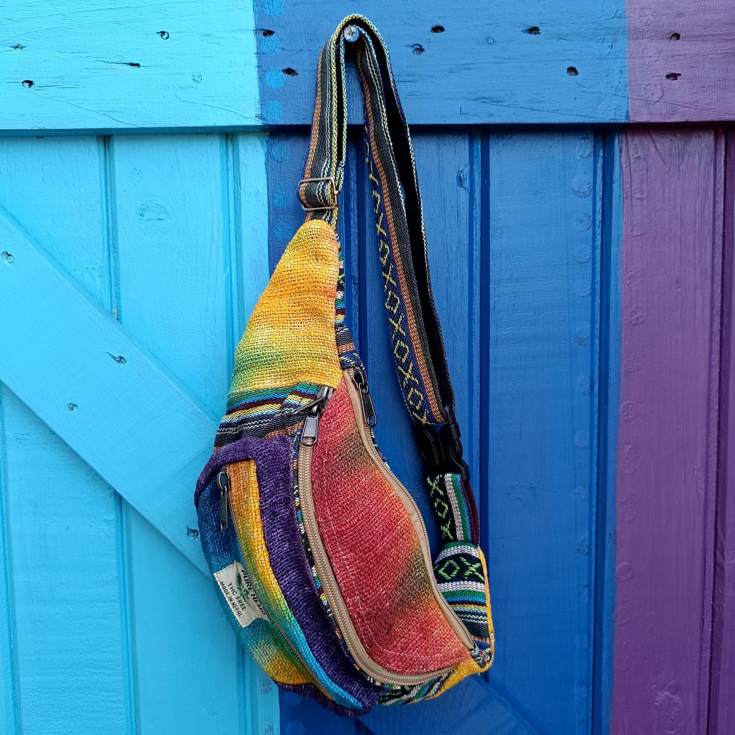 Rainbow Hemp and Cotton Money Belt