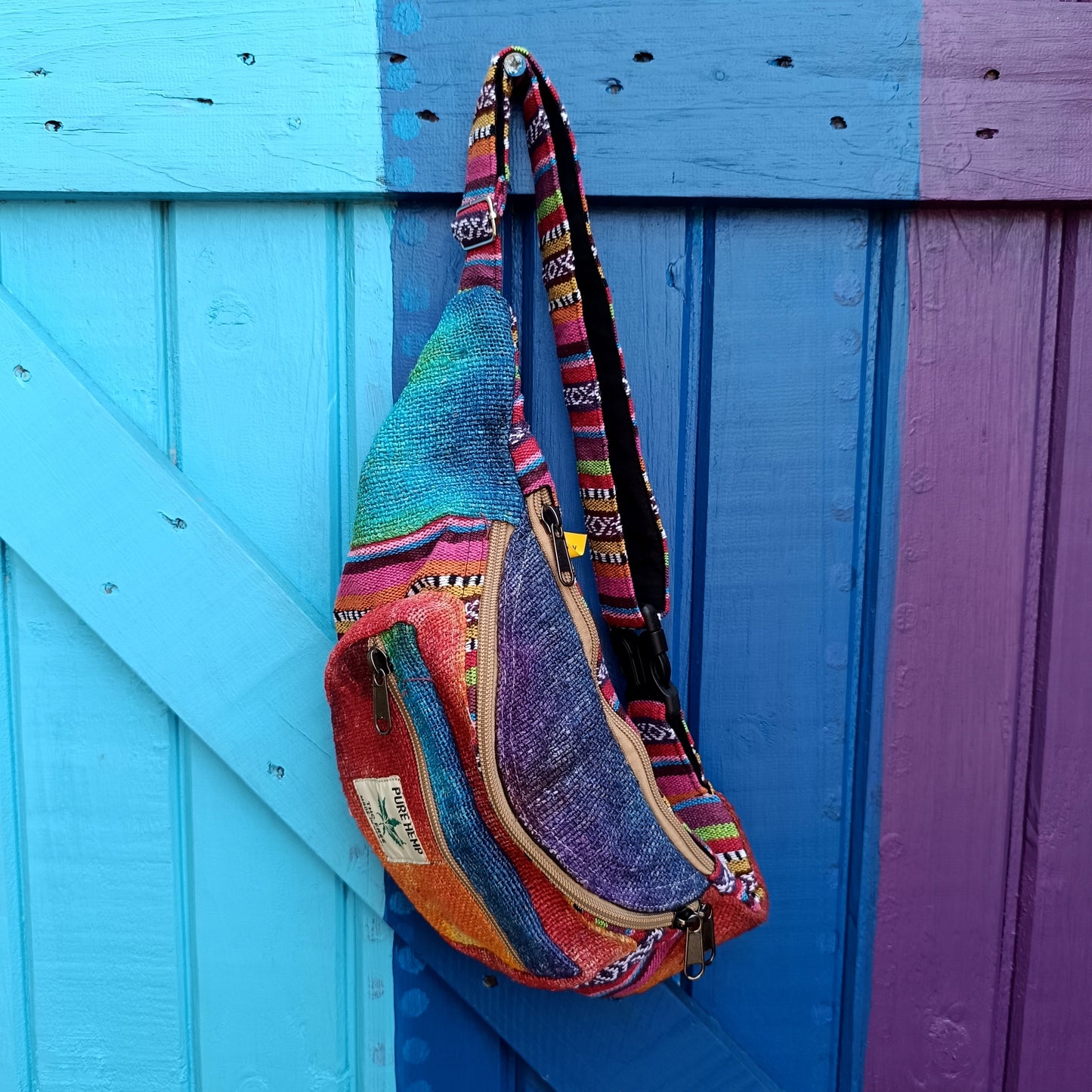 Rainbow Hemp and Cotton Money Belt