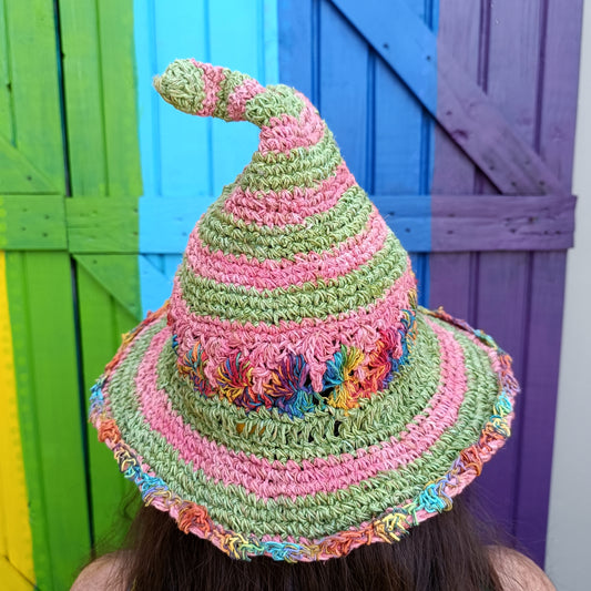 Various Hemp and Cotton Mix Unisex Funky Hippie Pixie Witch Pointed Hats