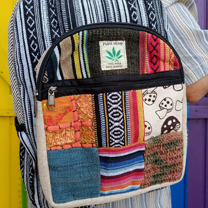 Hemp and Cotton Mix Backpack Zipped Large