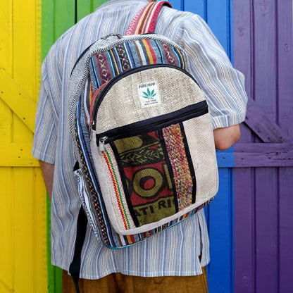 Hemp and Cotton Mix Backpack Zipped Large