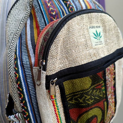 Hemp and Cotton Mix Backpack Zipped Large