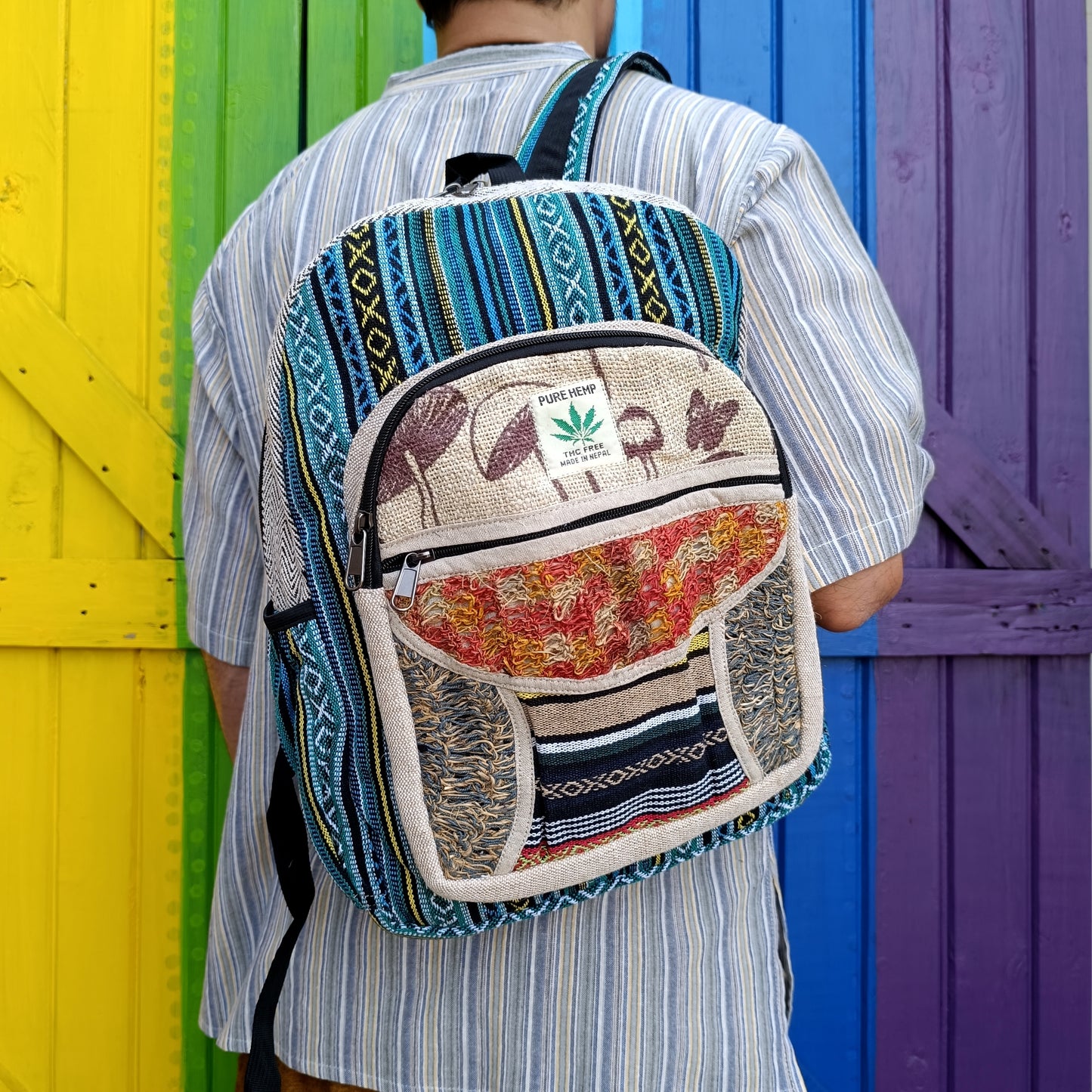 Hemp and Cotton Mix Backpack Zipped Large