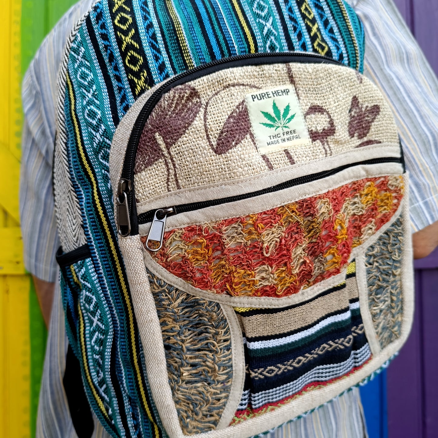 Hemp and Cotton Mix Backpack Zipped Large