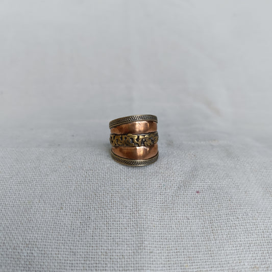 Copper and Brass Adjustable Mantra Ring