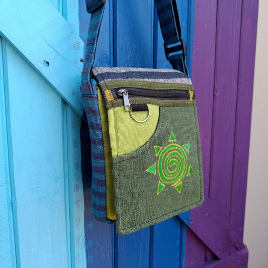 Small Cotton Passport Shoulder Bag Crossbody Bag Embroidered