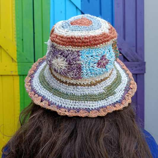 Crochet Hemp and Cotton Mix Hippie Wired Hats Various