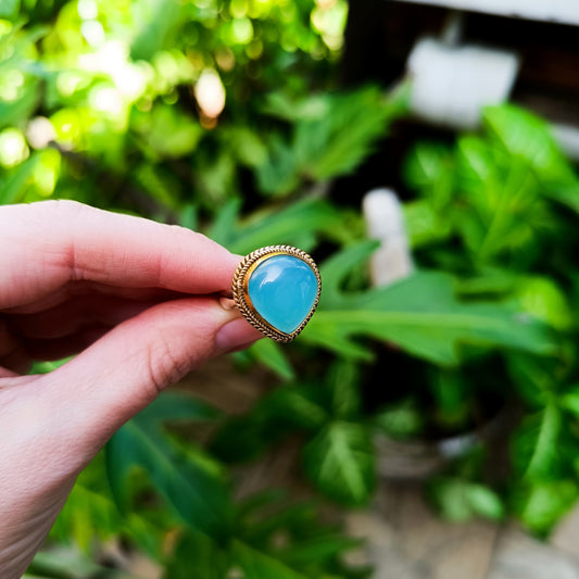 Gemstone Brass Adjustable Rings