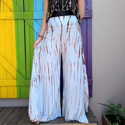 Tie Dye Hippie Square Leg Long Elasticated Pants Rayon