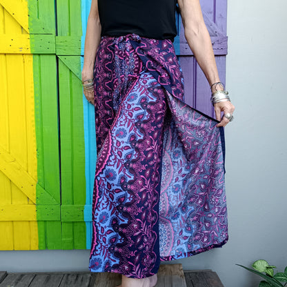 Thai Wrap Pants Style Long Pants Elasticated Waist Front Ties