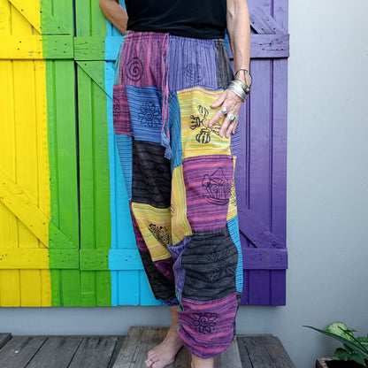 Cotton Hippie Patch Pants Afghan Style Drawstring