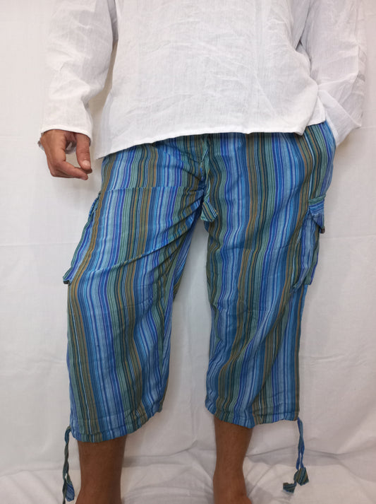 Cotton Hippie Men's 3/4 Pants Dharke Striped Drawstring