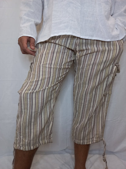 Cotton Hippie Men's 3/4 Pants Dharke Striped Drawstring