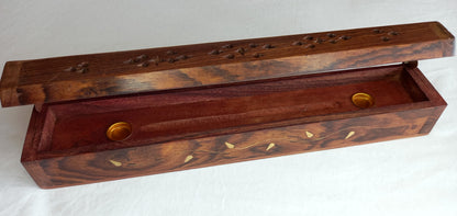 Wooden Incense Holder Secret Storage Box