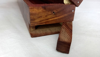 Wooden Incense Holder Secret Storage Box