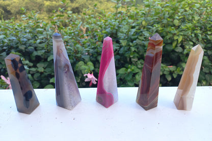 Various Agate Obelisk Crystals