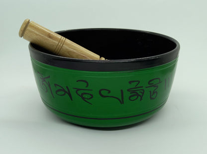 Painted Singing Bowl (Green, Xtra-Large) Sound Bowl