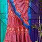 Silk Wrap Flared Mexican Skirts