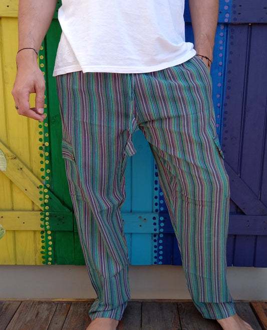 Cotton Hippie Men's Long Pants Dharke Striped Drawstring