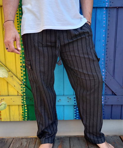 Cotton Hippie Men's Long Pants Dharke Striped Drawstring