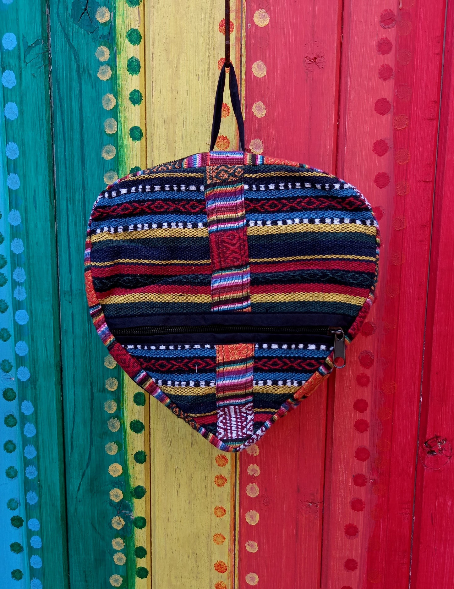 Funky Hippie Cotton Gheri Heart Foldup Backpack Crossbody