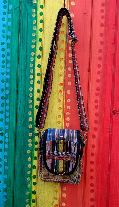 Funky Hemp and Cotton Passport Shoulder Crossbody Bags