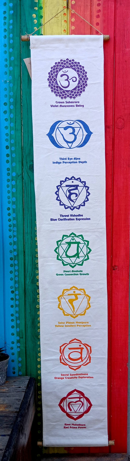 7 Chakra Decorative Wall Hanging - White