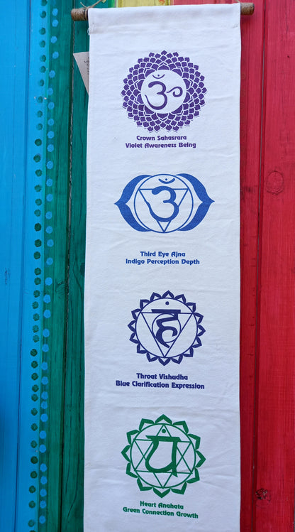 7 Chakra Decorative Wall Hanging - White