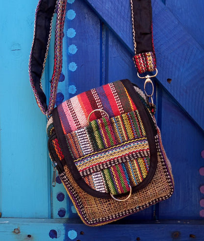 Funky Hemp and Cotton Passport Shoulder Crossbody Bags